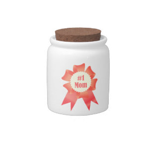 Gratitude Number One Mom winner award ribbon Candy Jar