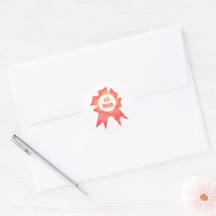 Gratitude Number One Mom winner award ribbon Classic Round Sticker