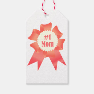 Gratitude Number One Mom winner award ribbon Gift Tags