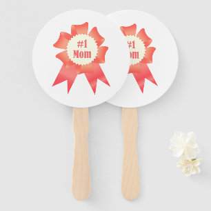 Gratitude Number One Mom winner award ribbon Hand Fan
