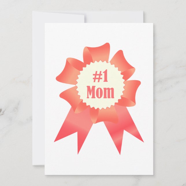 Gratitude Number One Mom winner award ribbon Holiday Card (Front)