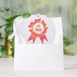Gratitude Number One Mom winner award ribbon Ornament Card