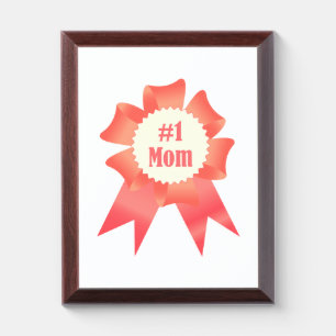 Gratitude Number One Mom winner award ribbon Plaque
