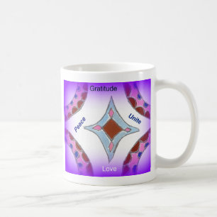 "Gratitude Peace Love Unite" Mandala Art Print Coffee Mug
