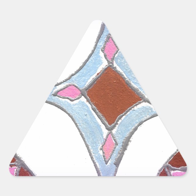 "Gratitude Peace Love Unite" Mandala Art Print Triangle Sticker (Front)