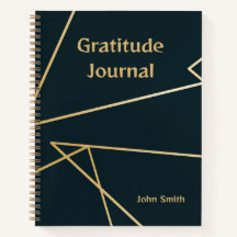 Gratitude Personalized Journal, Gray With Gold