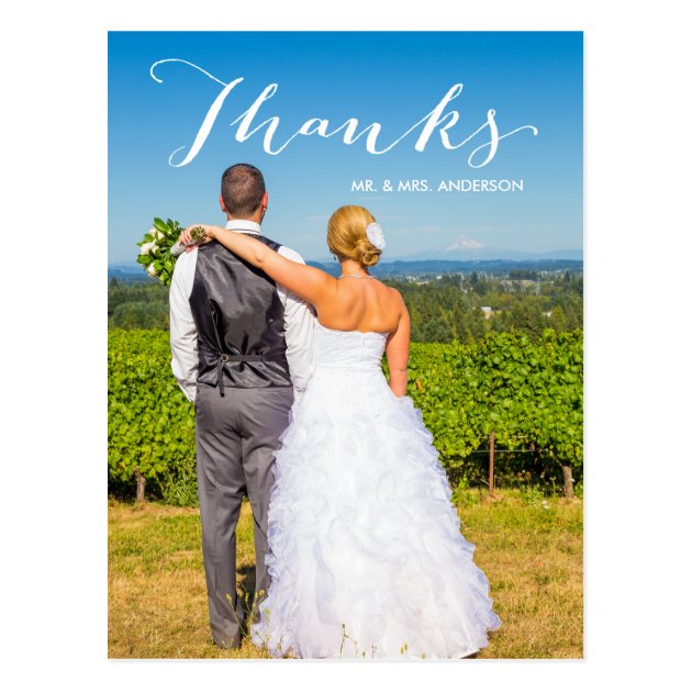 Gratitude | Photo Wedding Thank You Postcard
