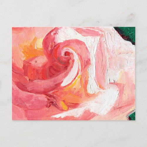 Gratitude Pink Rose Print Postcard