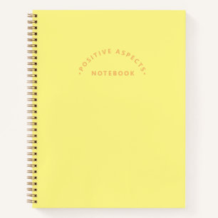 Gratitude Positive Aspects Minimalist Yellow Notebook