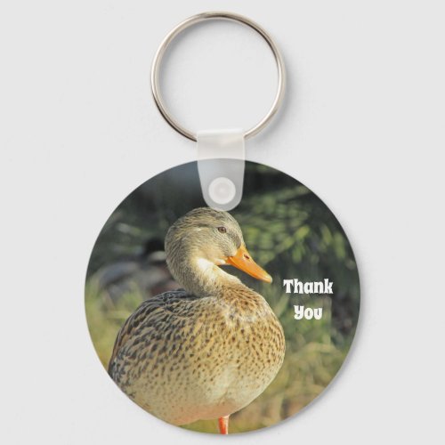 Gratitude Proud Duck Brown Wild Bird Thank You Keychain