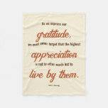 Gratitude Quote by President John F. Kennedy Fleece Blanket
