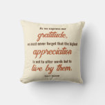 Gratitude Quote by President John F. Kennedy Throw Pillow