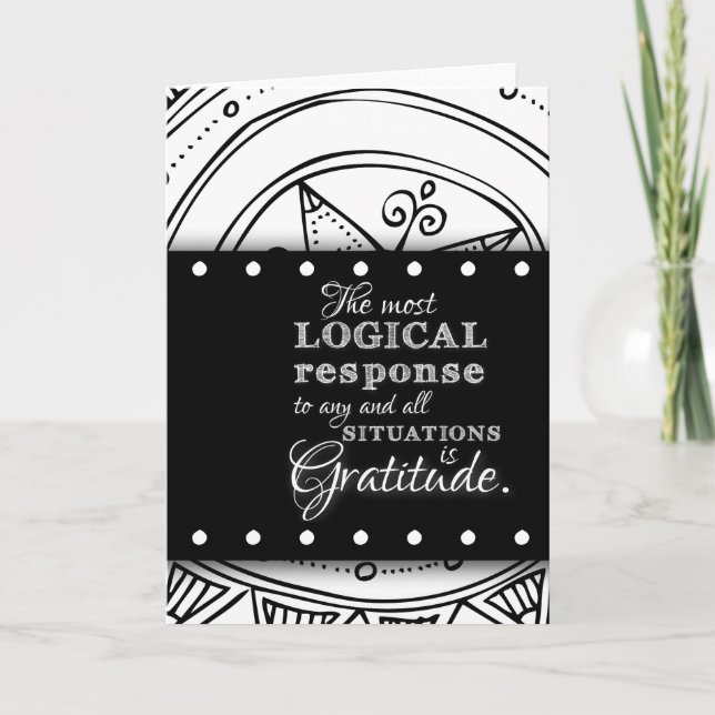 Gratitude Quote Inspirational Blessing Mandala Art Card (Front)
