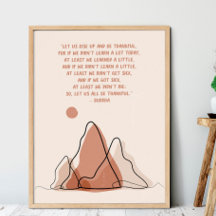 Gratitude Quote Minimalism Boho Sun and mountains