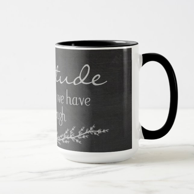 Gratitude quote on chalkboard mug (Right)