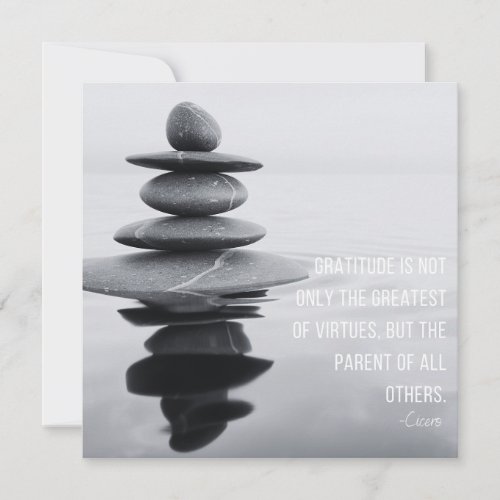 Gratitude Quote Stone Balancing Greeting Card