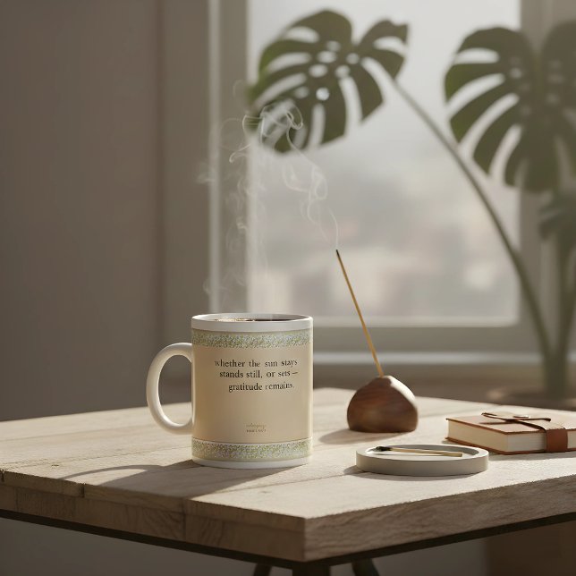Gratitude Remains: Gratitude Beyond the Clock   Giant Coffee Mug (Sip with intention. 🍵✨ A quiet, gold-accented reminder that in every season, gratitude remains.)