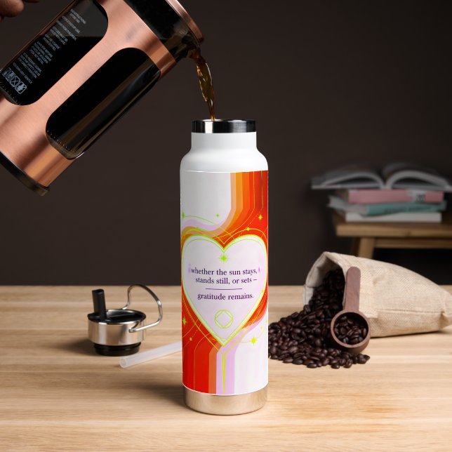 Gratitude Remains™: Inspirational Love & Intention Water Bottle (Coffee (Rotated))