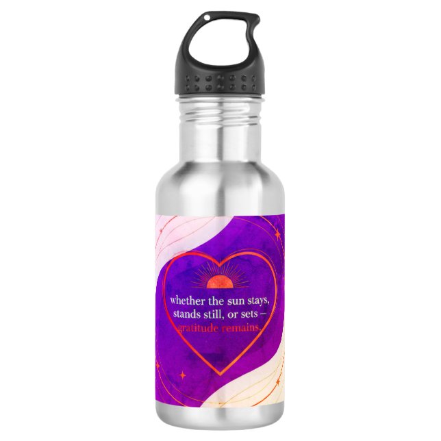 Gratitude Remains™: Mindful Hydration | Nice Night Stainless Steel Water Bottle (Front)