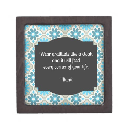 Gratitude Rumi Quote Jewelry Box