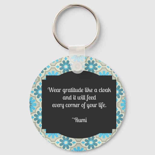 Gratitude Rumi Quote Keychain (Front)