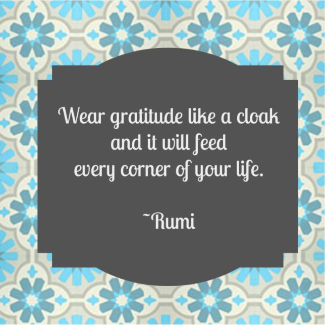 Gratitude Rumi Quote Sticker (Front)