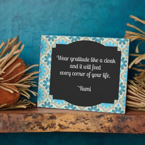 Gratitude Rumi Quote Tabletop Plaque