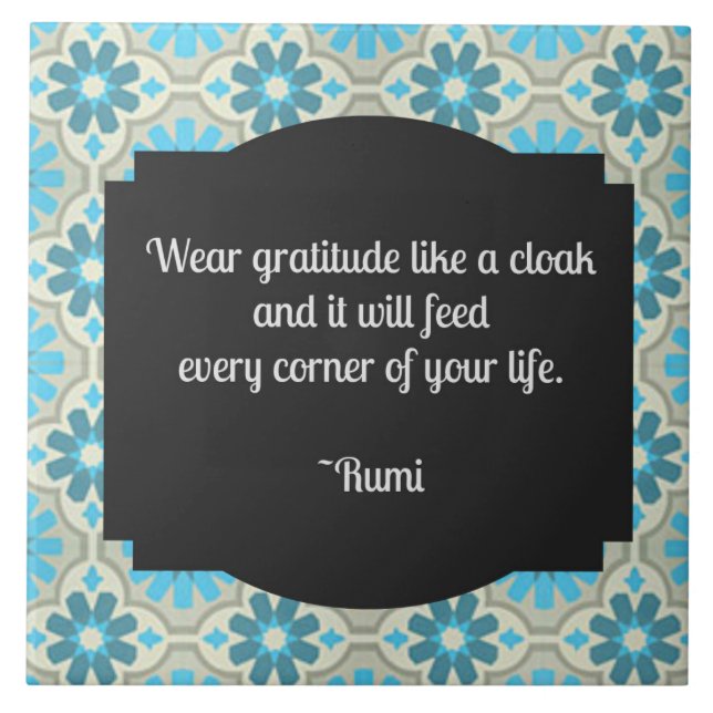 Gratitude Rumi Quote Tile (Front)