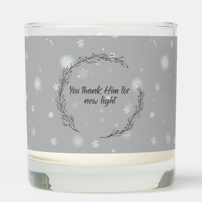 Gratitude Scented Jar Candle | Grey (Front)