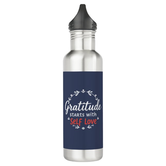  Gratitude & Self Love Customizable Stainless Steel Water Bottle (Left)