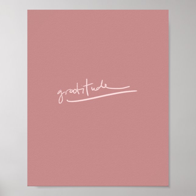 Gratitude - Simple Modern Trendy Positive Quote Poster (Front)