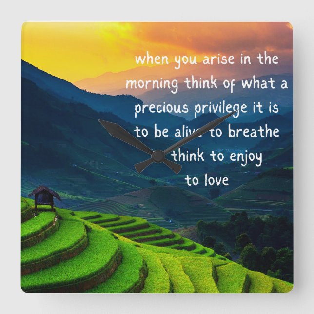 Gratitude Square Wall Clock (Front)