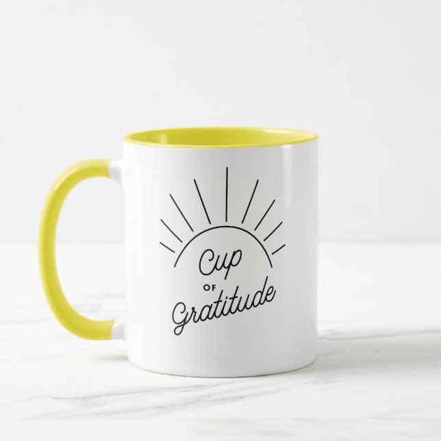 Gratitude Sunshine Modern Custom Message Mug (Left)