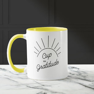 Gratitude Sunshine Modern Custom Message Mug
