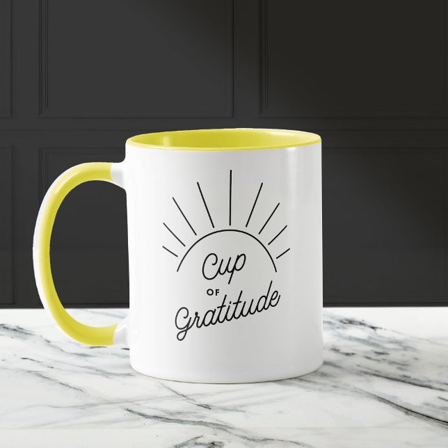 Gratitude Sunshine Modern Custom Message Mug (Creator Uploaded)