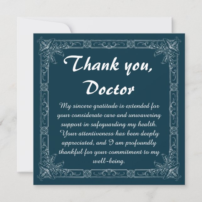 Gratitude Thank You Card for Doctors .. (Front)