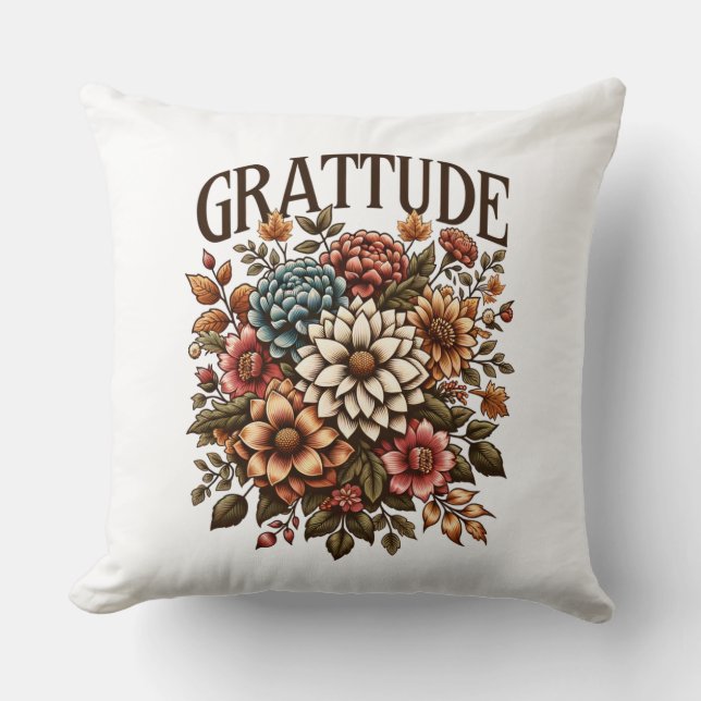 Gratitude Throw Pillow (Front)