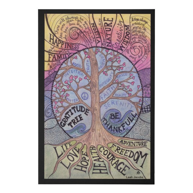 Gratitude Tree Canvas Wall Art (Front)