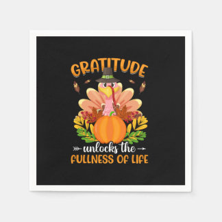 gratitude unlocks the fullness of life napkins