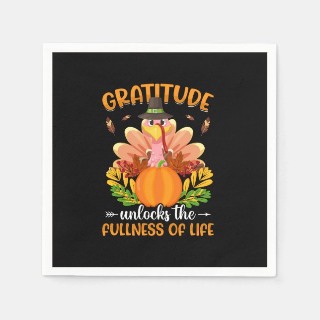 gratitude unlocks the fullness of life napkins (Front)