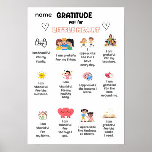 Gratitude Wall for Little Heart Poster