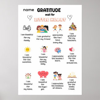 Gratitude Wall for Little Heart Poster