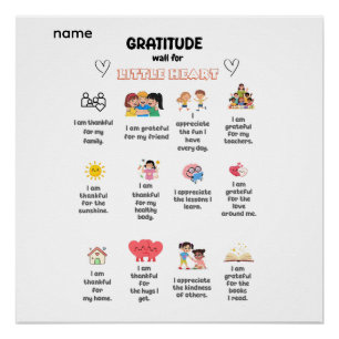 Gratitude Wall for Little Heart Poster