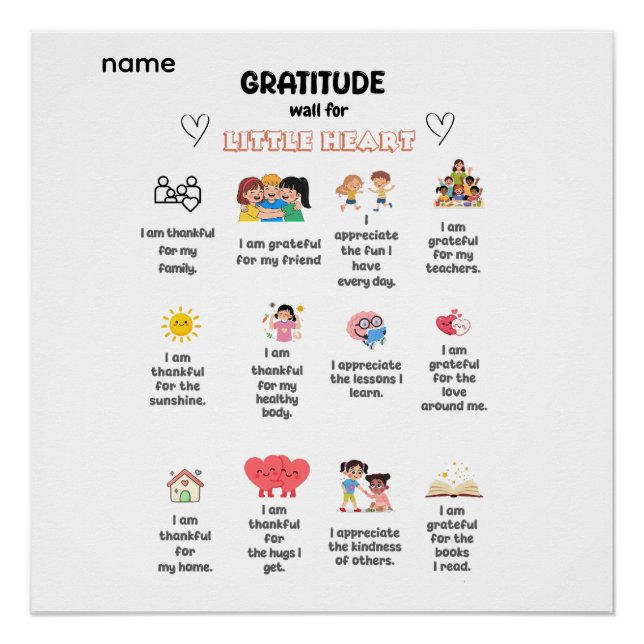 Gratitude Wall for Little Heart Poster (Front)