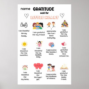 Gratitude Wall for Little Heart Poster