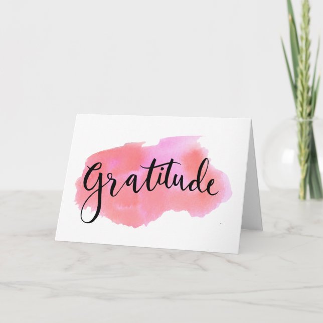 Gratitude watercolor calligraphy greeting card (Front)
