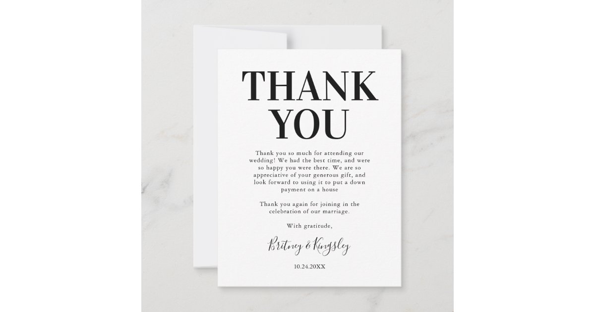 Gratitude Wedding Photo Thank You Card | Zazzle