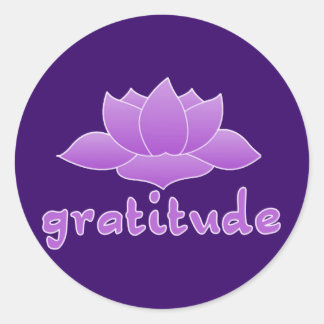 Gratitude with Violet Lotus Classic Round Sticker