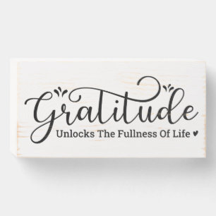 Gratitude Wooden Box Sign