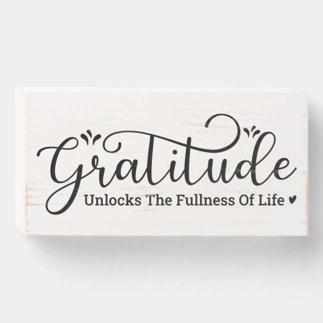 Gratitude Wooden Box Sign (Front Horizontal)